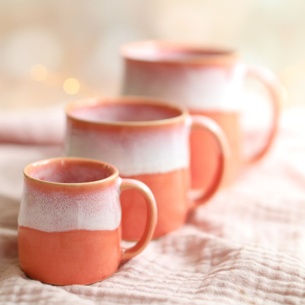 Coral Pink Handmade Mug