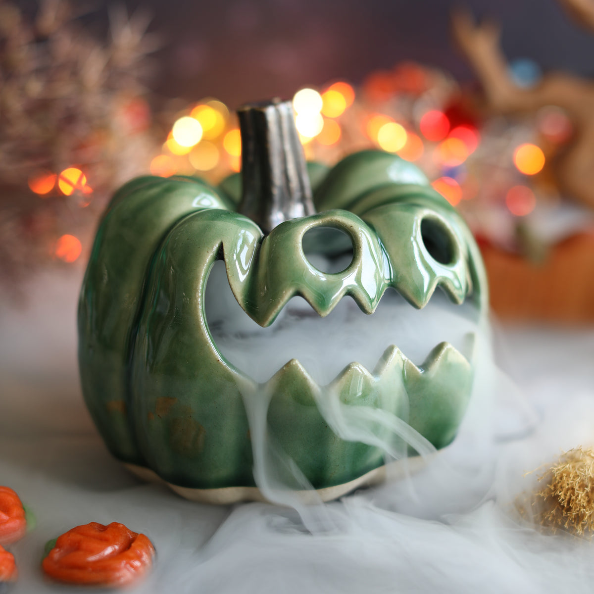 Ceramic Autumn Pumpkin Lantern - Pedur