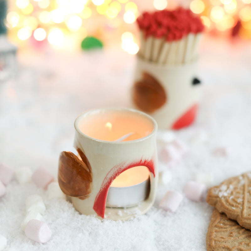 Robin Christmas Tealight Candle Holder