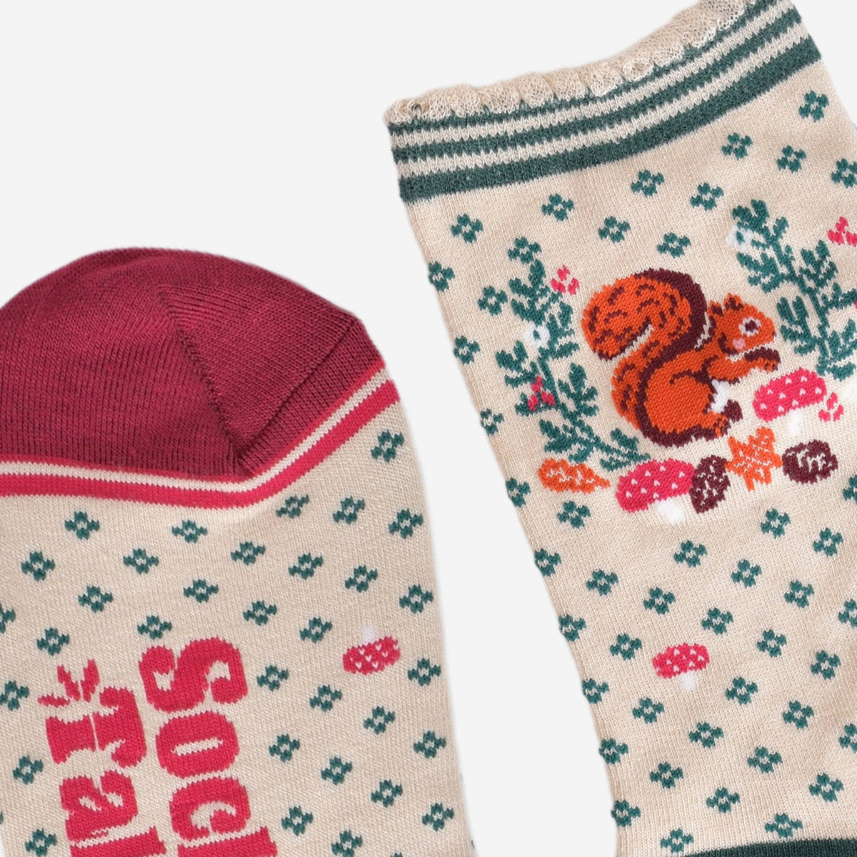 Women's Squirrel Wreath Socks
