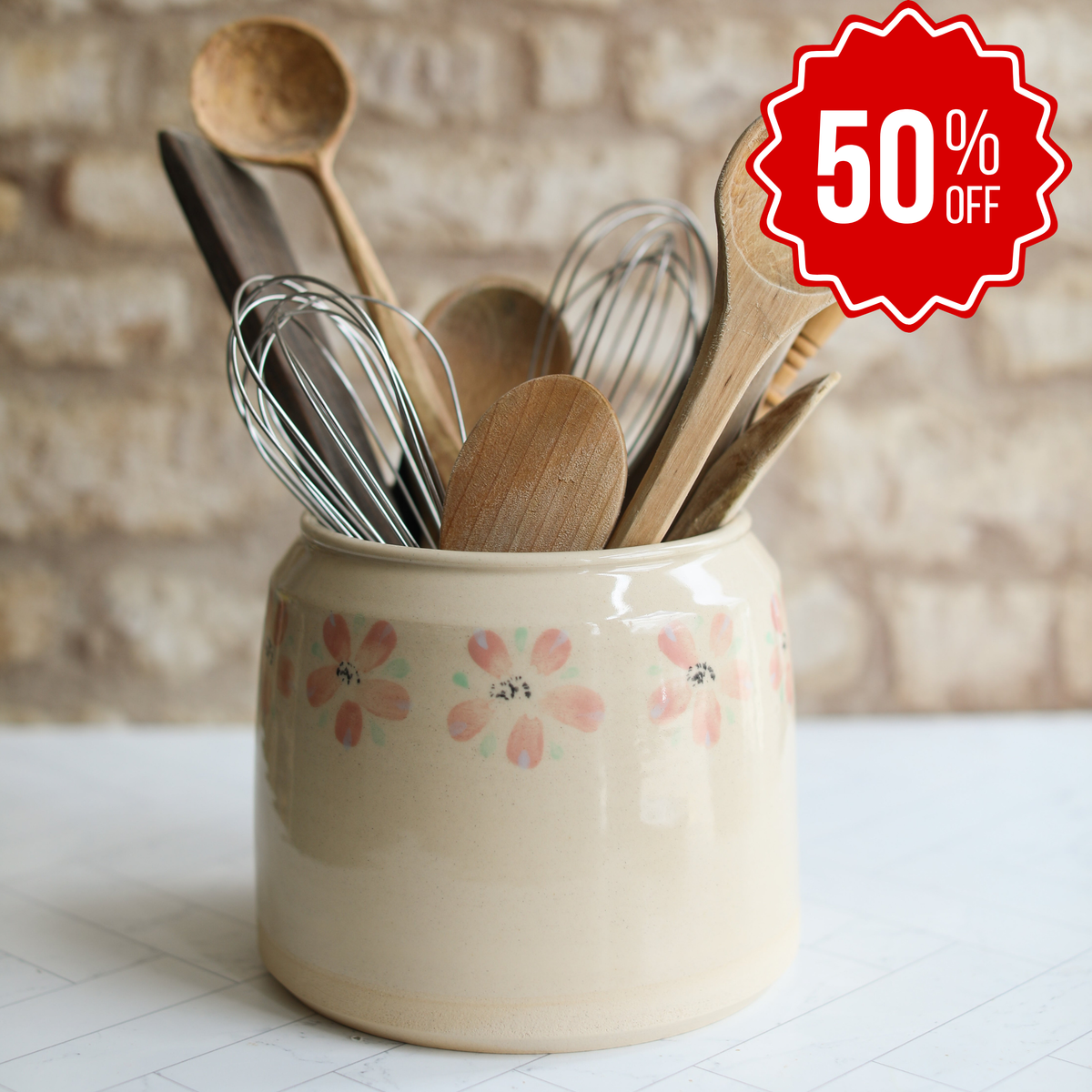 Floral Crock Pot