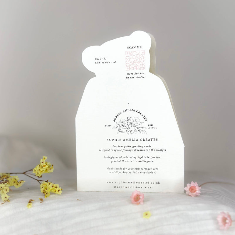 Christmas ted die-cut card