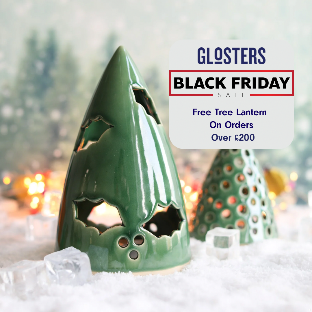 Holly Ceramic Christmas Tree Lantern