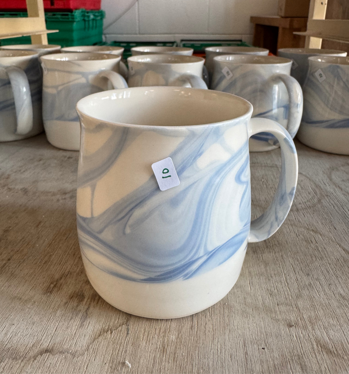 Seconds blue swirl porcelain mug