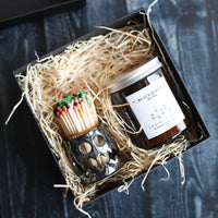 Spooky Candle and Match Pot Set