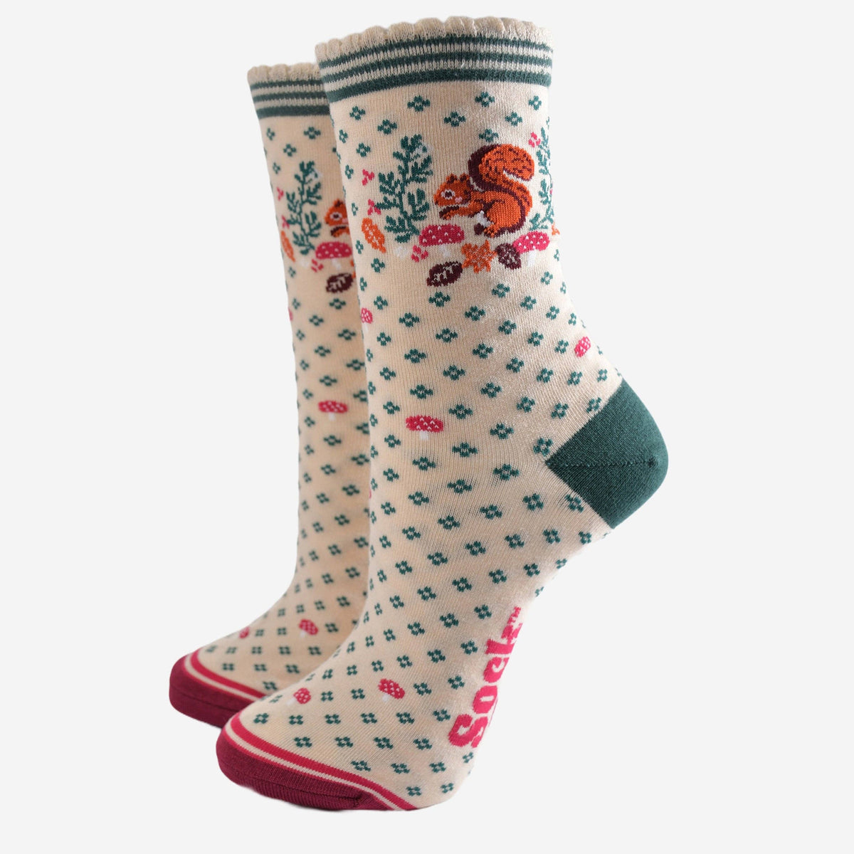 Women's Squirrel Wreath Socks