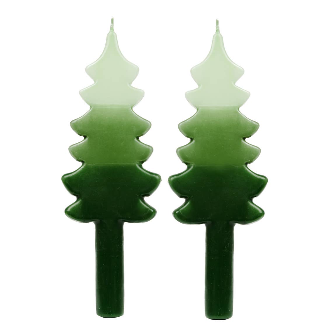 Green Christmas Tree Dinner Candles