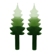 Green Christmas Tree Dinner Candles