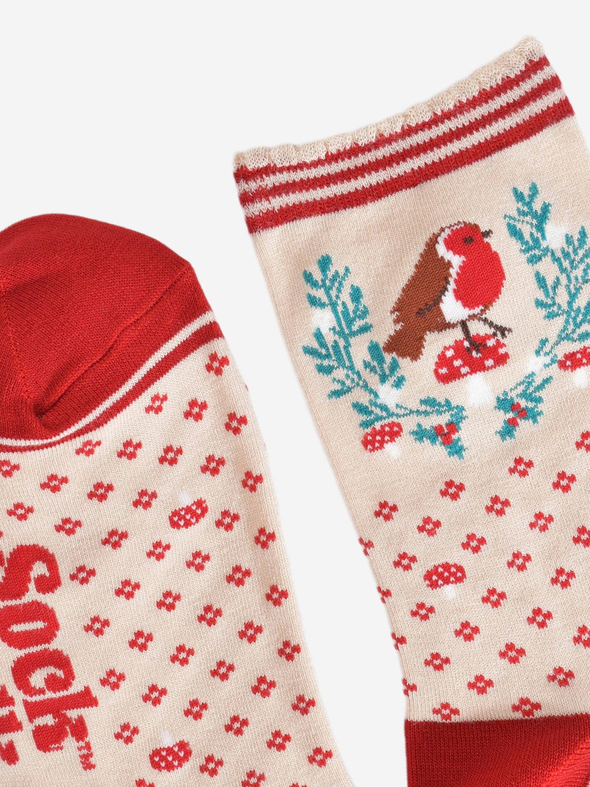 Christmas Robin Socks