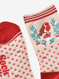 Christmas Robin Socks