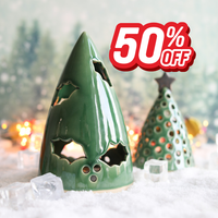 Holly Ceramic Christmas Tree Lantern