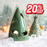 Holly Ceramic Christmas Tree Lantern