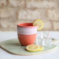 Coral Pink Ceramic Cups