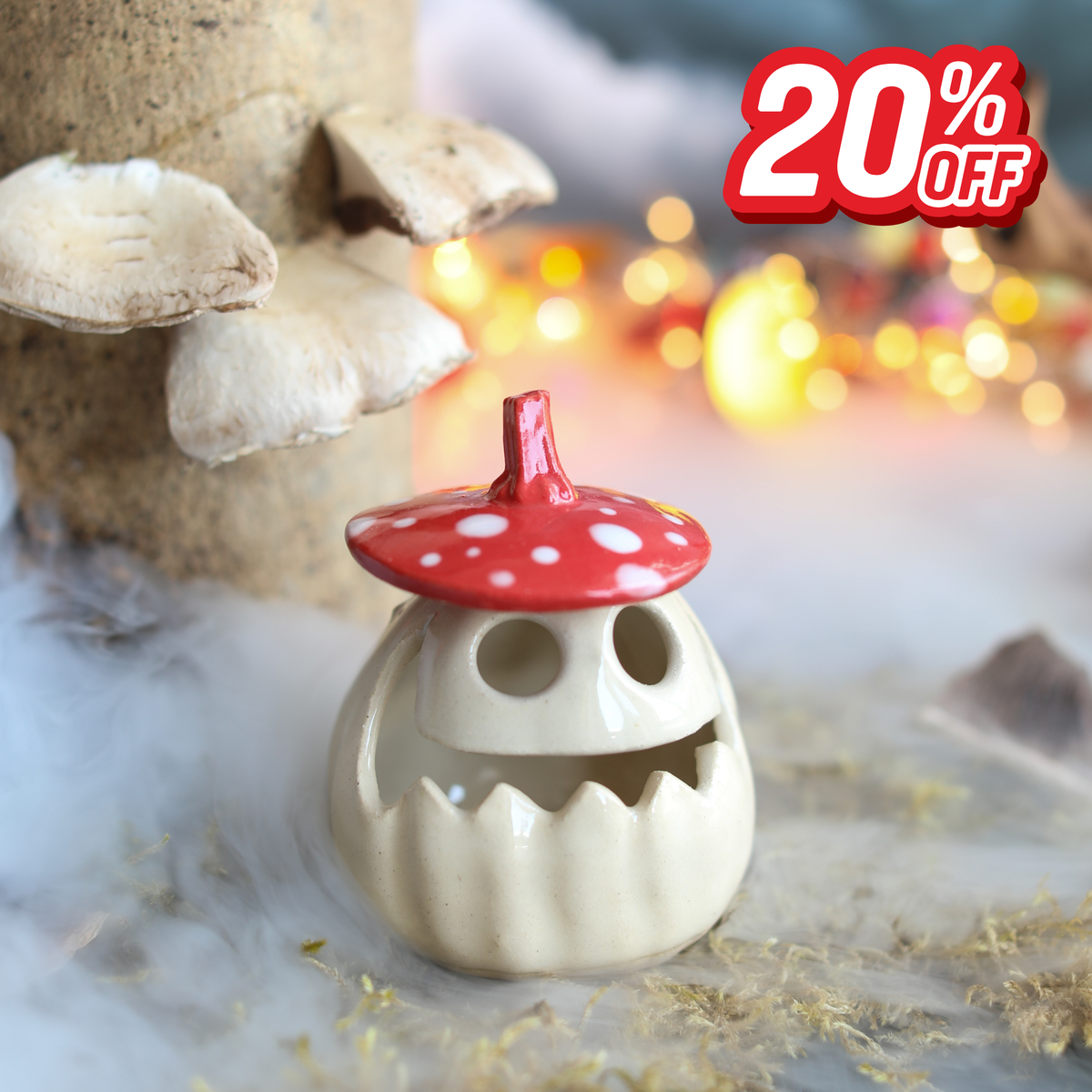 Ceramic Autumn Pumpkin Lantern - Gilbert