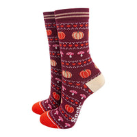 Women's Pumpkin and Toadstool Socks
