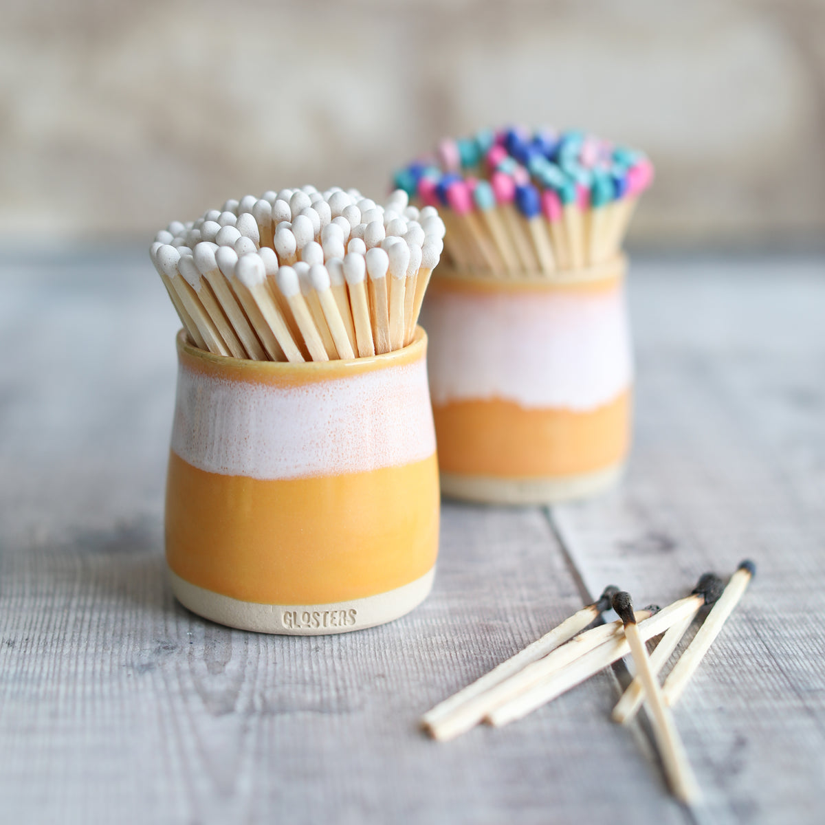 Mustard Yellow Match Holder