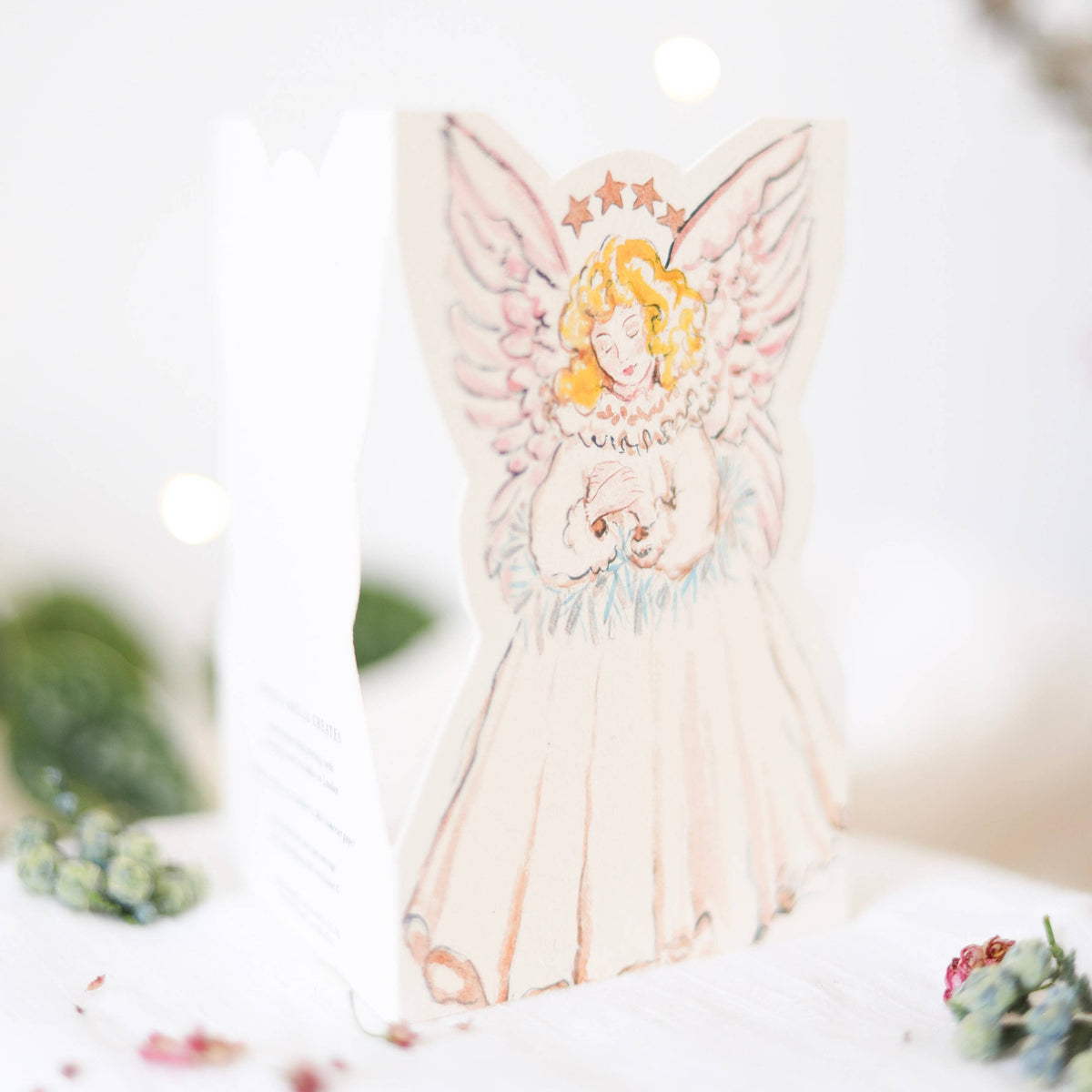 Peaceful Angel die-cut Christmas card