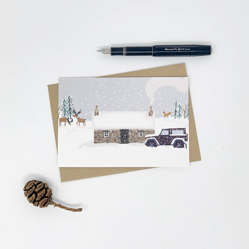 Bothy in the Snow - Blank Christmas Card