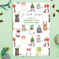 Cats In Christmas Hats Colouring Book