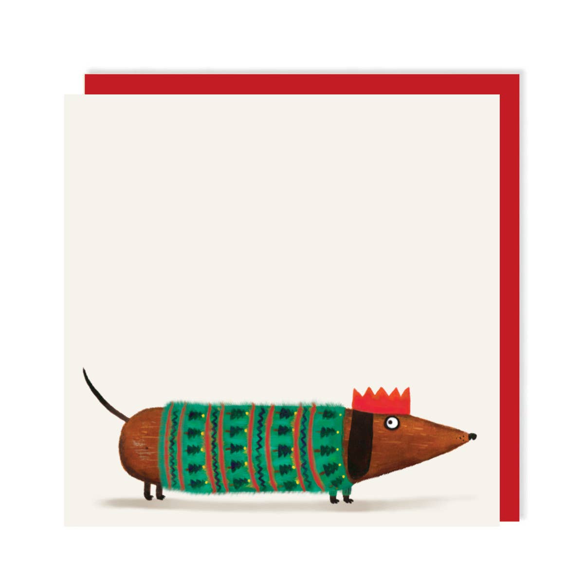 Festive Sausage Dog Christmas Card