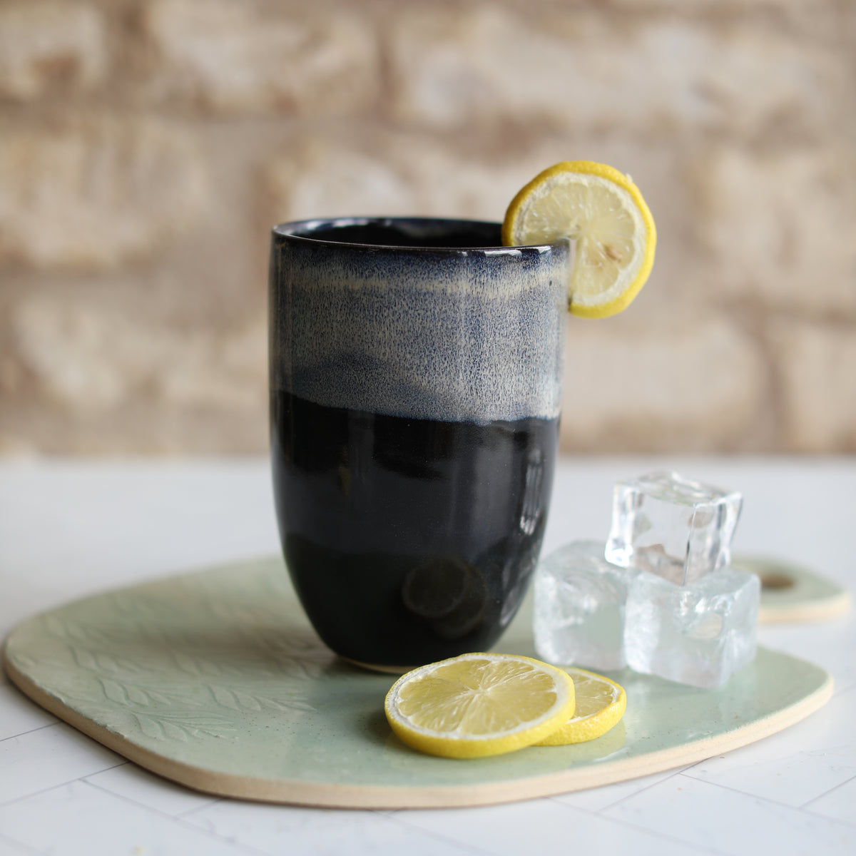 Stormy Seas Black Ceramic Cups