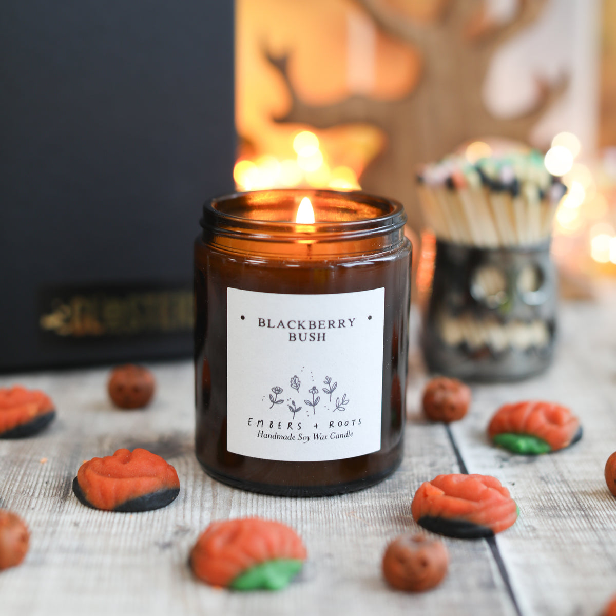 Spooky Candle and Match Pot Set
