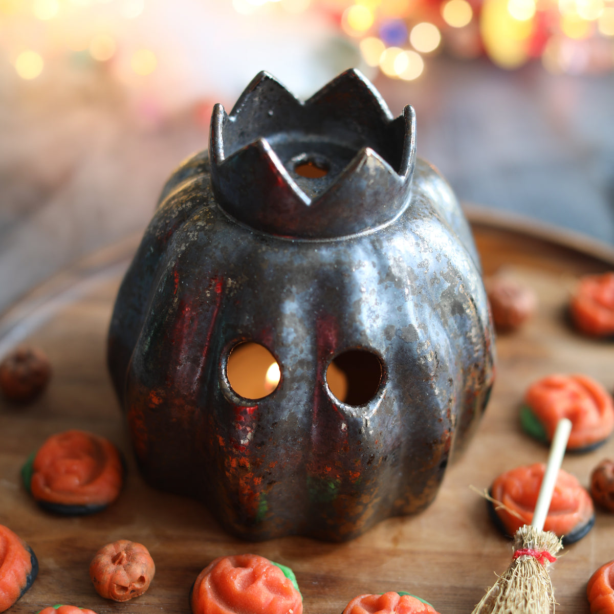Ceramic Autumn Pumpkin Lantern - Magda