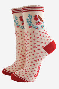 Christmas Robin Socks