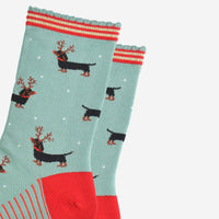 Sausage Dog Reindeer Socks