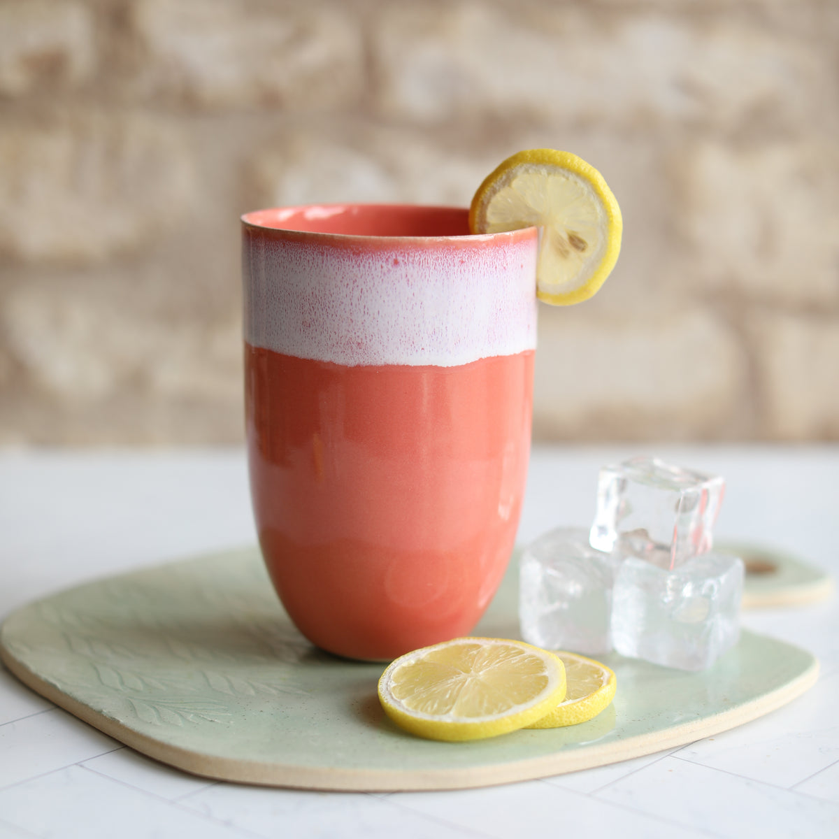 Coral Pink Ceramic Cups