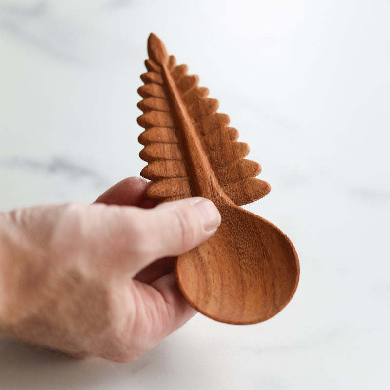 Wooden Fern Leaf Spoon