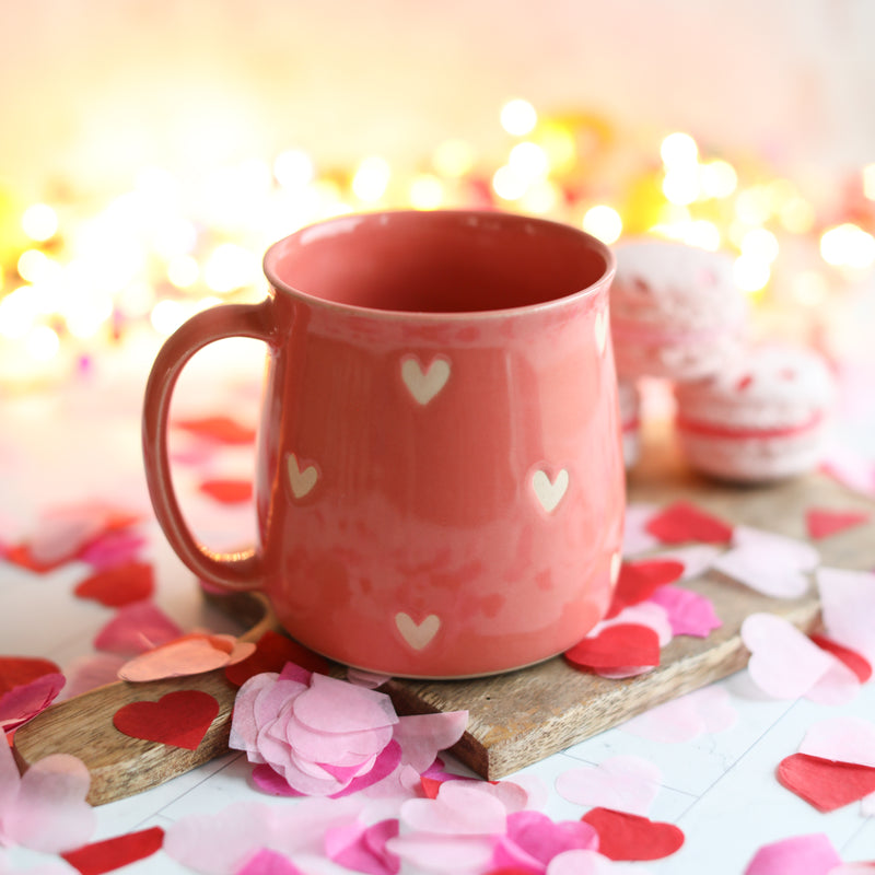 Heart pattern handmade mug from Glosters