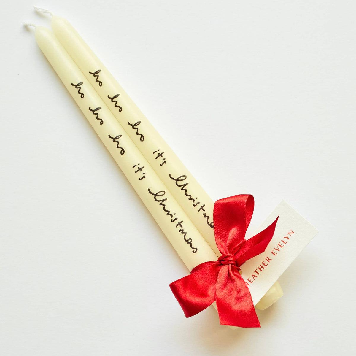 Pair of candles - ho ho ho it's Christmas