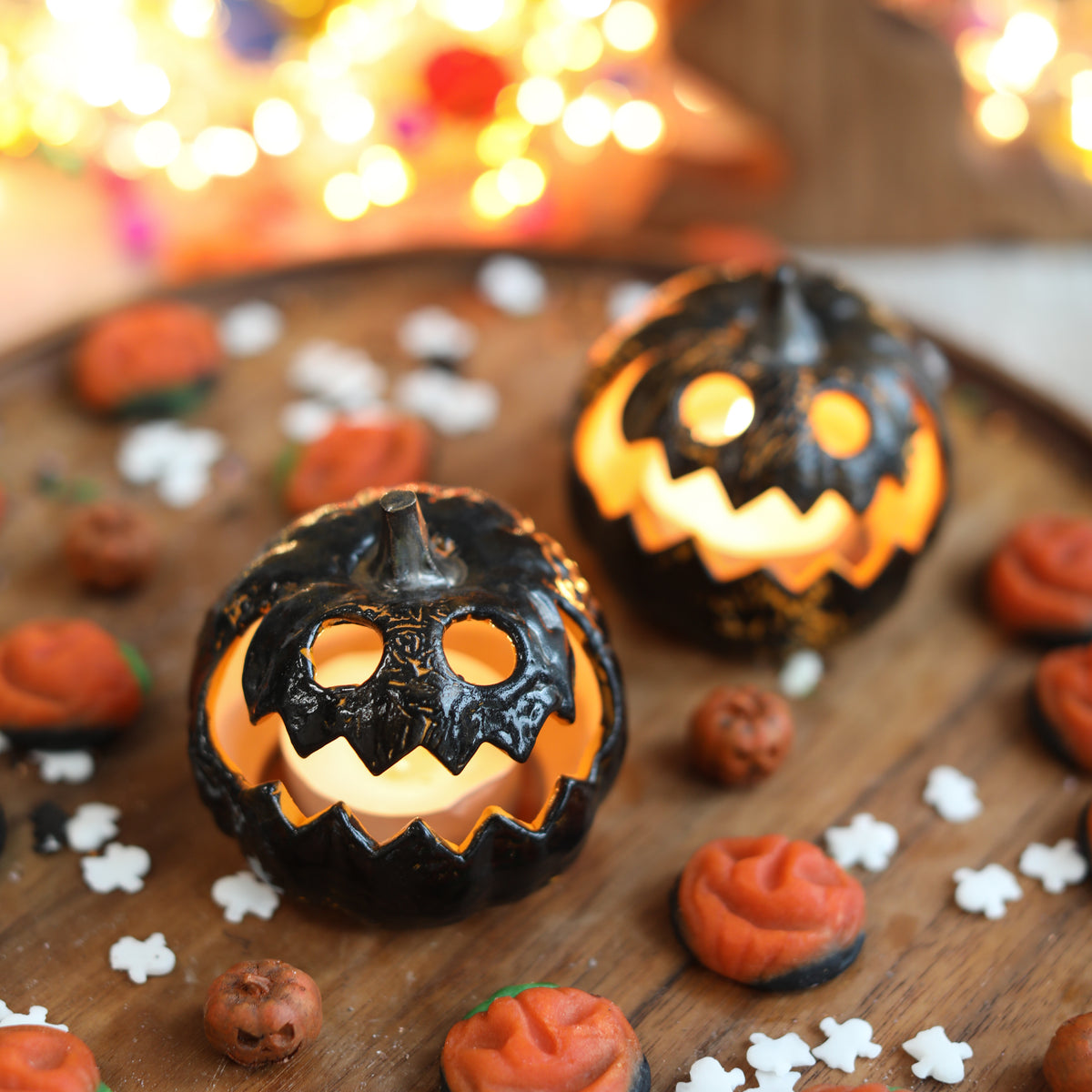 Mini Ceramic Autumn Pumpkin Lantern