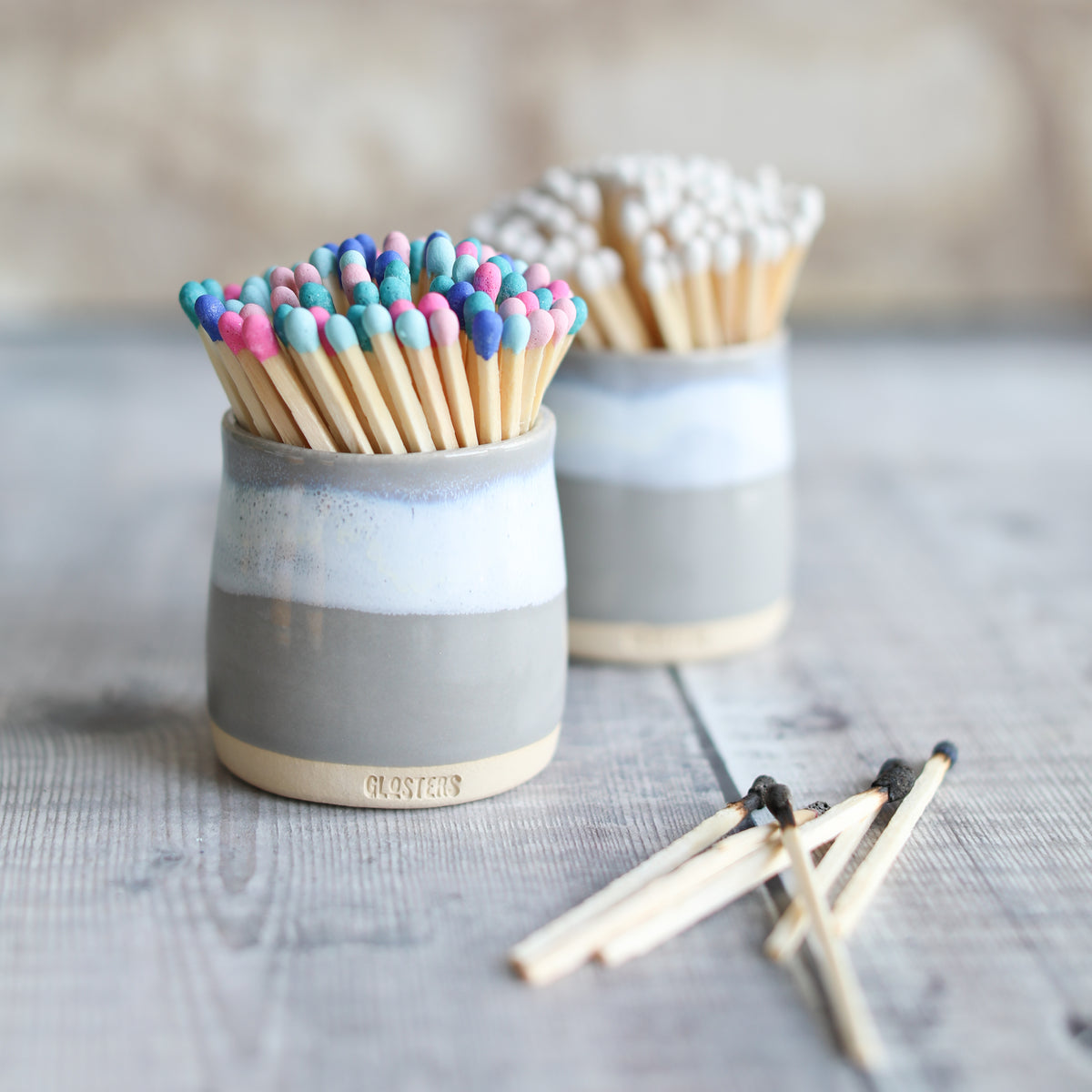 Seafoam Grey Match Holder