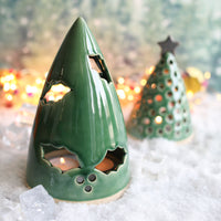 Holly Ceramic Christmas Tree Lantern