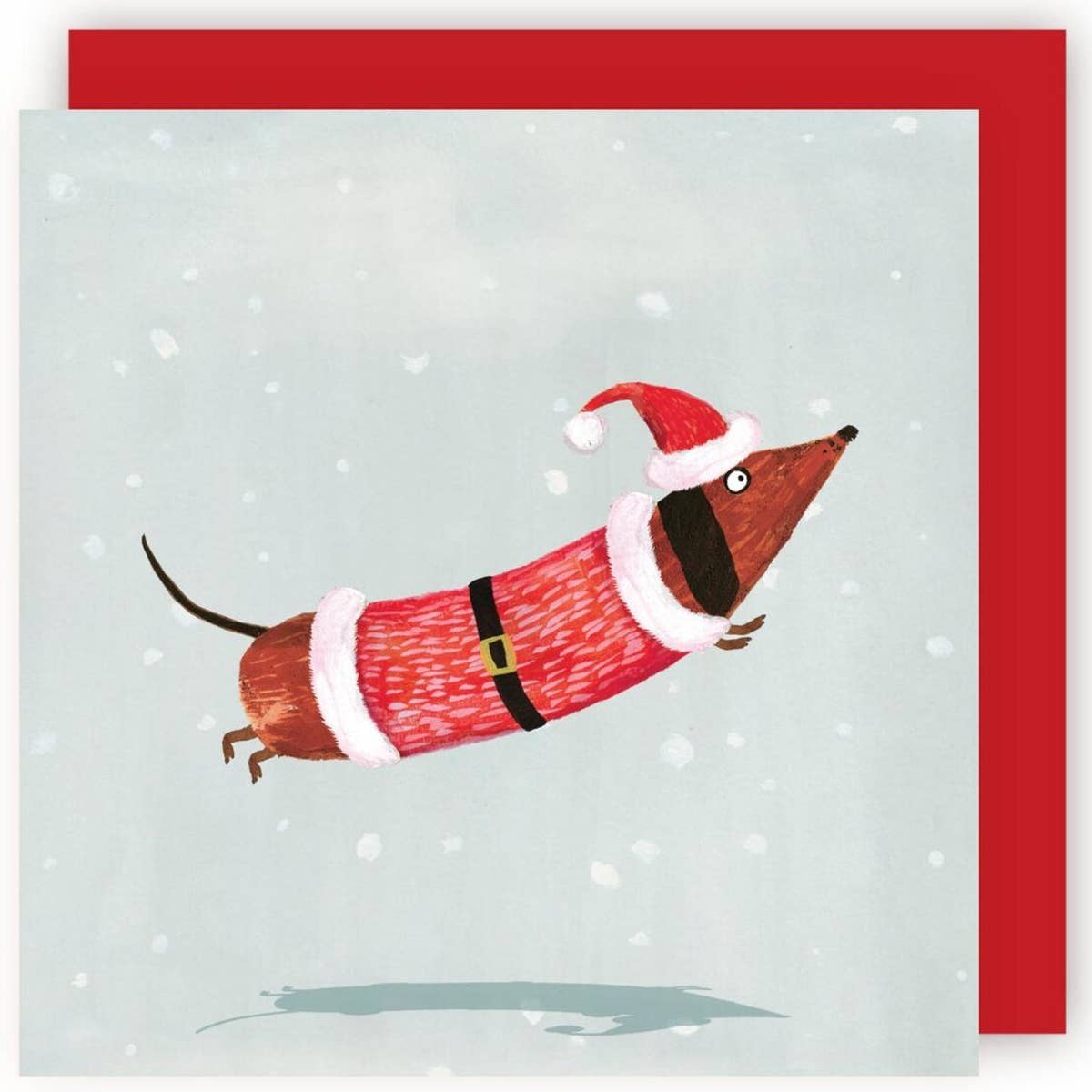 Santa Dachshund Christmas Card