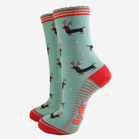 Sausage Dog Reindeer Socks