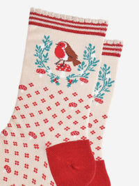 Christmas Robin Socks