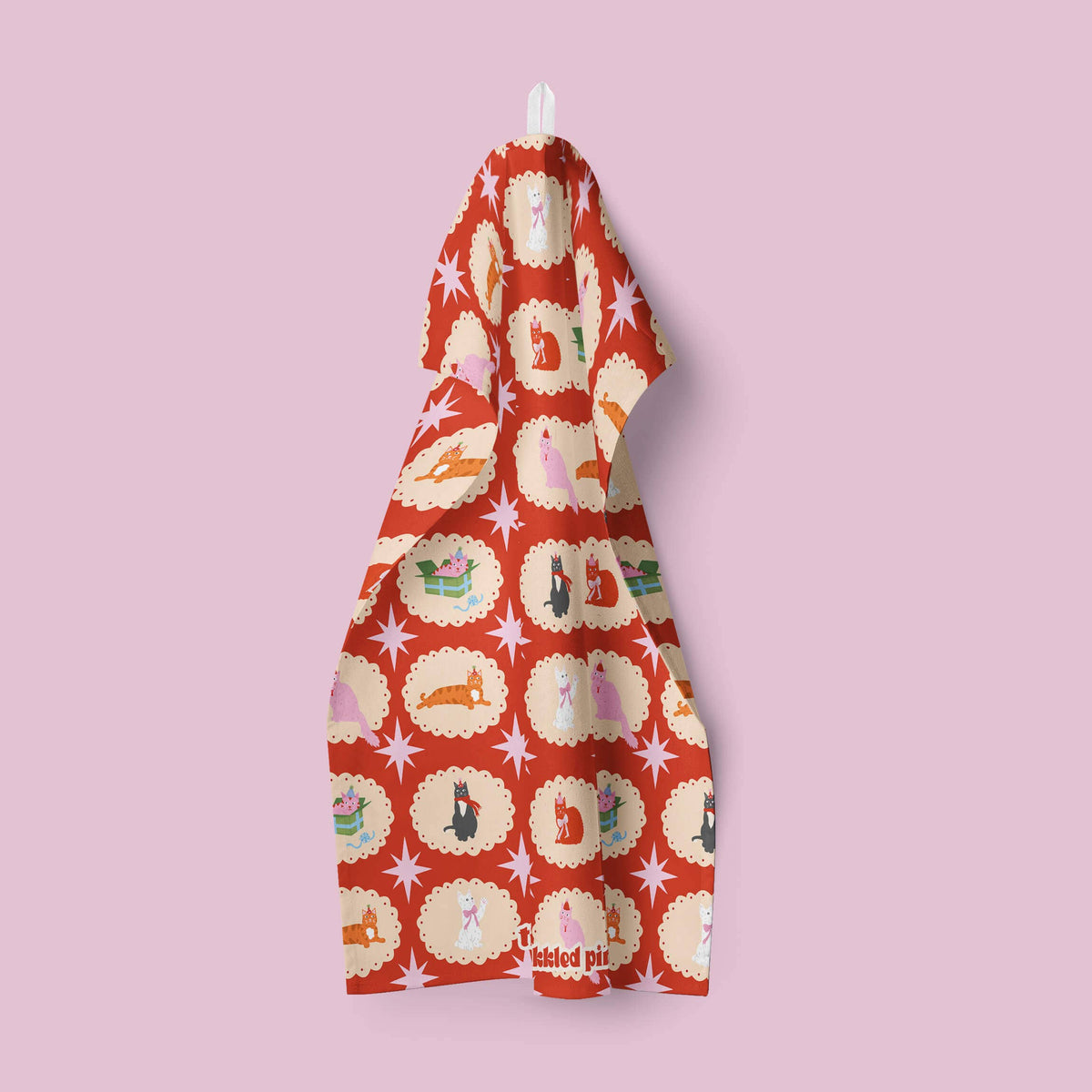 Christmas Cats Tea Towel