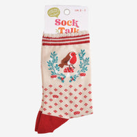 Christmas Robin Socks