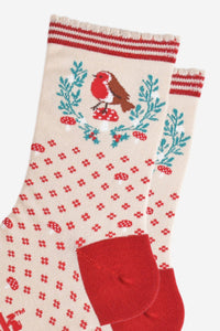Christmas Robin Socks