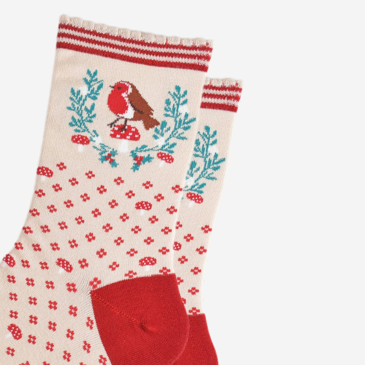 Christmas Robin Socks