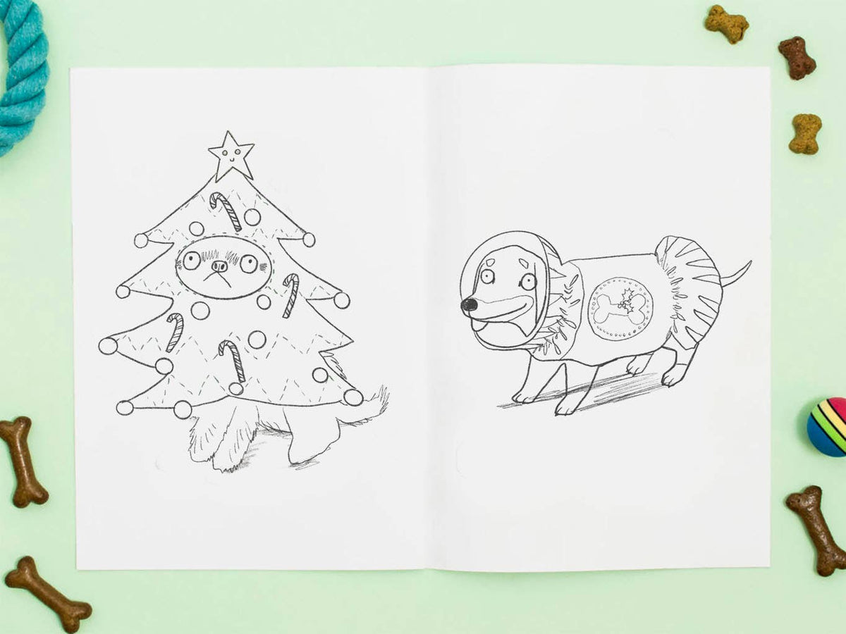 🐶 Christmas Doggy Dress-Up Colouring book.