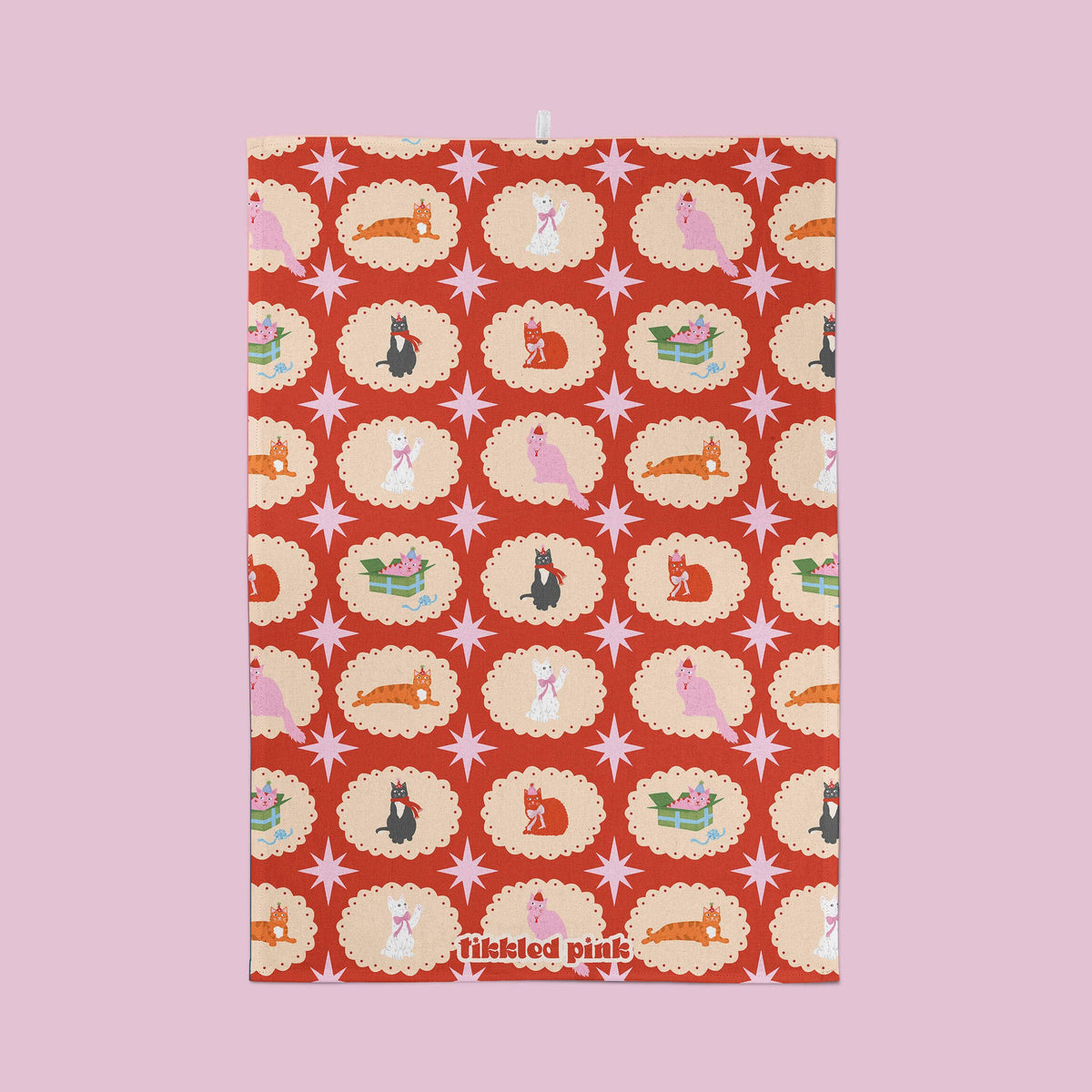 Christmas Cats Tea Towel