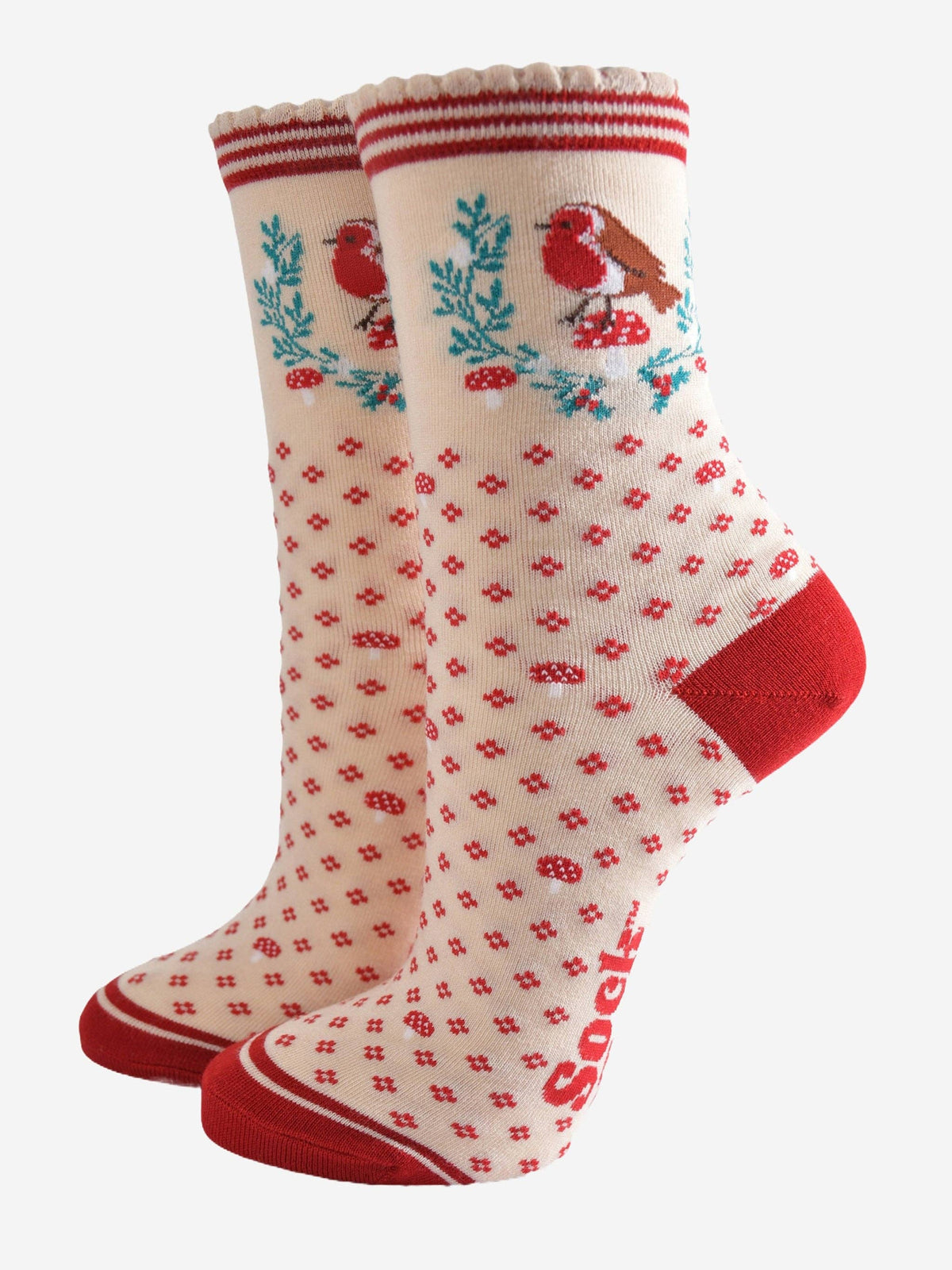 Christmas Robin Socks