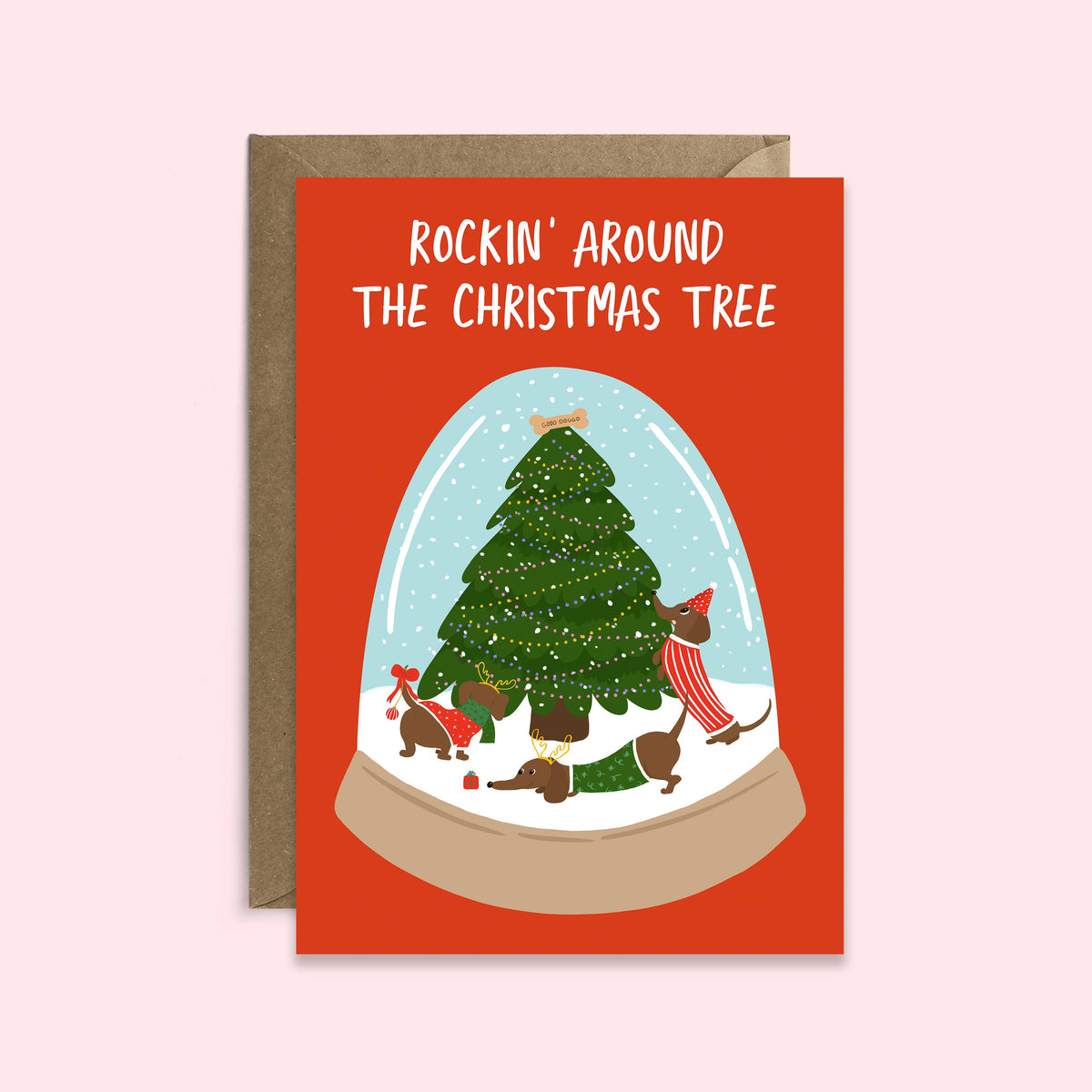 Dachshund Christmas Tree Card