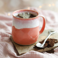 Coral Pink Handmade Mug