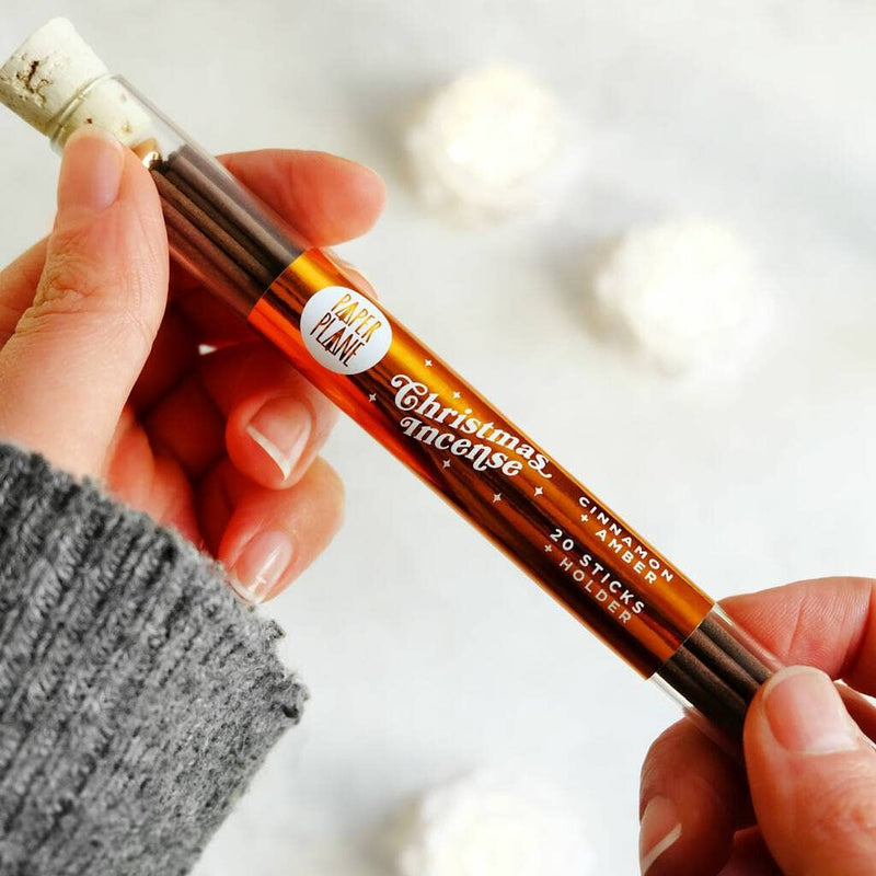 Christmas Incense - Cinnamon and Amber - in a Test Tube by Paper Plane