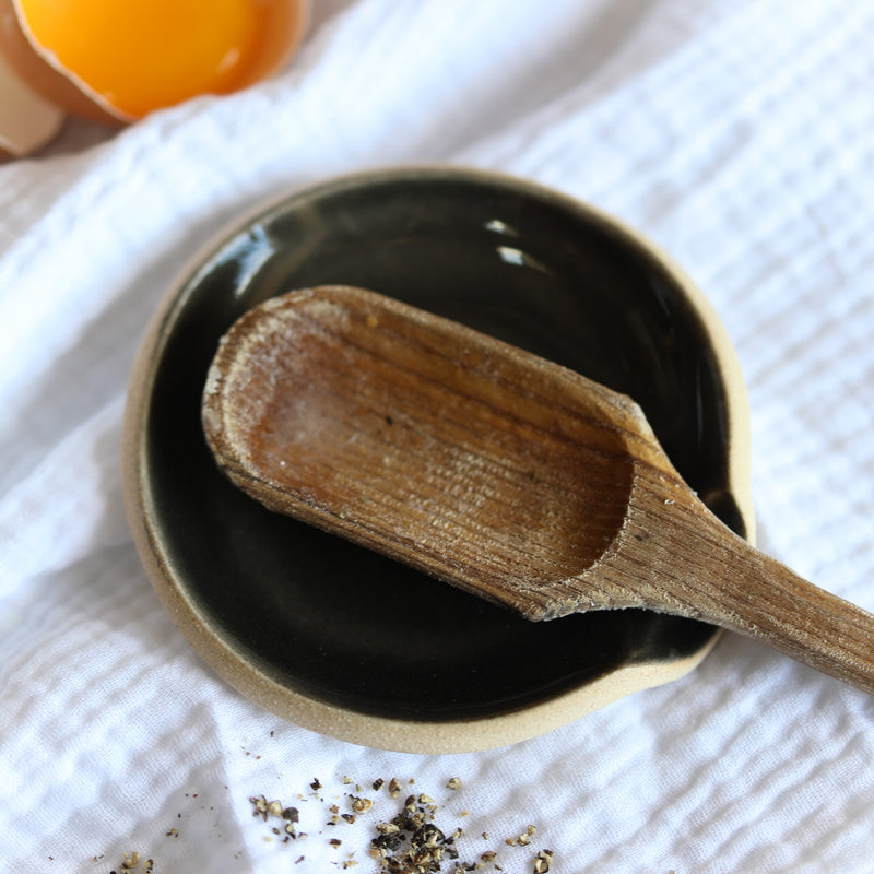 A handmade ceramic spoon rest from the Glosters pottery tableware collection.